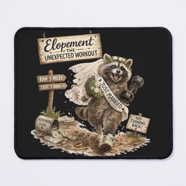 Item preview, Elopement The Unexpected Workout Raccoon designed and sold by madebysiwa.