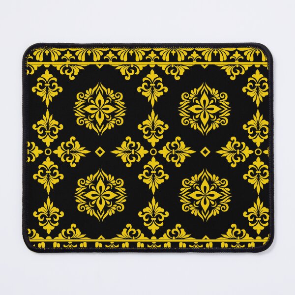 Item preview, Luxury Gold and Black Damask Floral Border Pattern designed and sold by NM-Beyond.