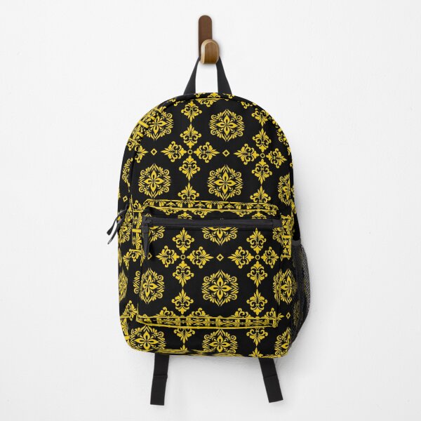 Item preview, Luxury Gold and Black Damask Floral Border Pattern designed and sold by NM-Beyond.