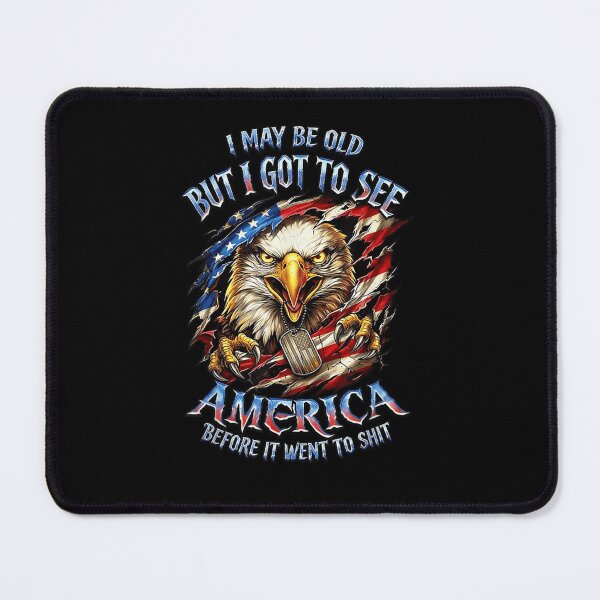 Item preview, Old America Funny Patriotic Eagle Vintage Graphic Tee Veteran Gift designed and sold by SpectrumShades.