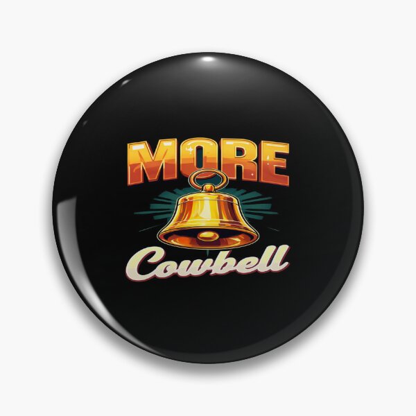 Item preview, More Cowbell Retro Graphic – Shiny Golden Cowbell with Bold Vintage Typography designed and sold by Bright Nest Studio.