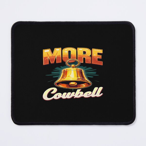 Item preview, More Cowbell Retro Graphic – Shiny Golden Cowbell with Bold Vintage Typography designed and sold by Bright Nest Studio.