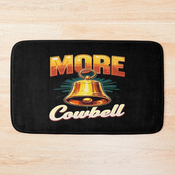 Item preview, More Cowbell Retro Graphic – Shiny Golden Cowbell with Bold Vintage Typography designed and sold by Bright Nest Studio.