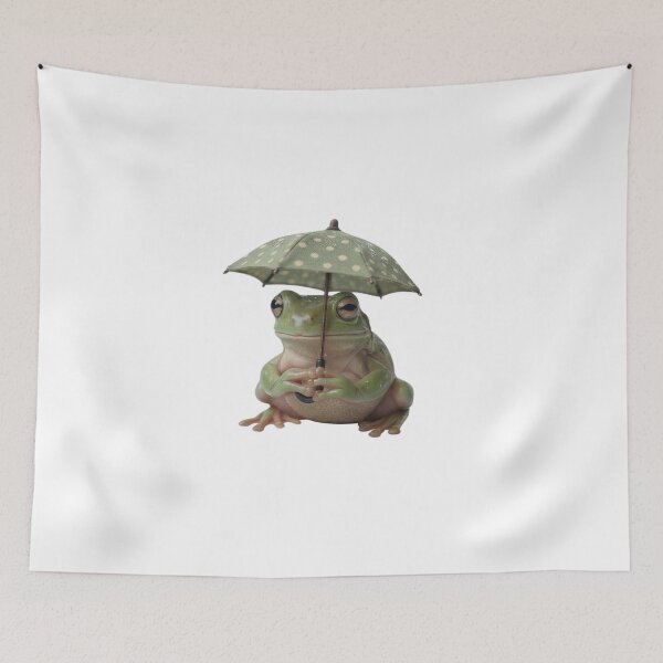 Item preview, Cottagecore Rainy Day - Cute Frog with Umbrella designed and sold by Arts Paradise.