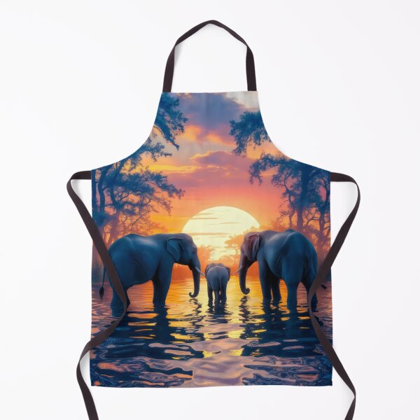 Item preview, Elephants at sunset. designed and sold by MyHappyArtShop.