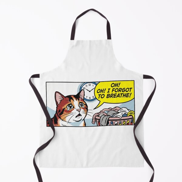 Item preview, Oh! I Forgot to Breathe! Retro Pop Art Cat Comic designed and sold by Paws And Pause.
