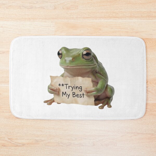 Item preview, Trying My Best - Relatable Funny Frog Mental Health Meme designed and sold by Arts Paradise.