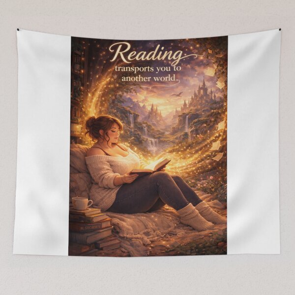 Item preview, Reading Transports You to Another World – Cozy Fantasy Book Lover Aesthetic designed and sold by EnchantWhimsy.
