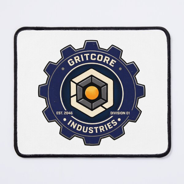 Item preview, Gritcore Industries Gear Logo Industrial Mechanical Badge designed and sold by octozap.