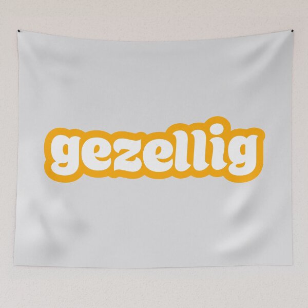Item preview, Gezellig - naranja/blanco designed and sold by mooskdesign.