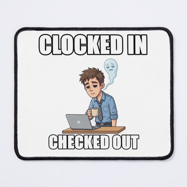 Item preview, Clocked In Checked Out Funny Office Burnout Design designed and sold by MemeLaundry.