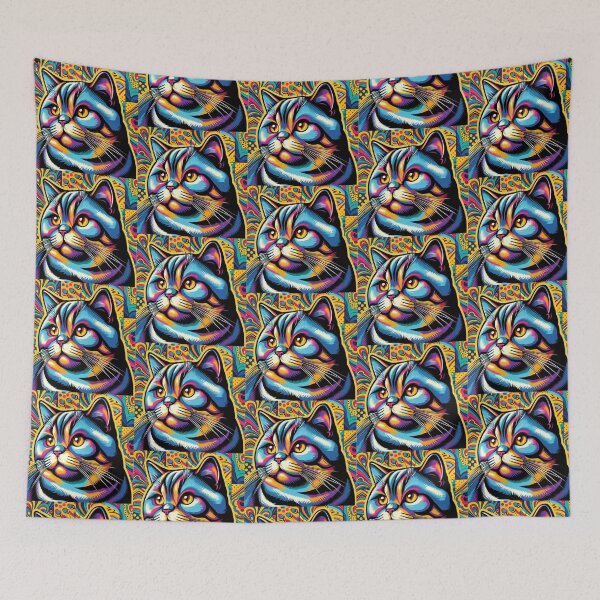 Item preview, Pop Art Cat – Psychedelic Color Explosion designed and sold by Dogandesighn.