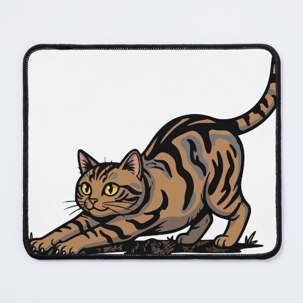 Item preview, Brown Tabby Cat Stretching Dynamic Portrait designed and sold by PixelStudioBe.