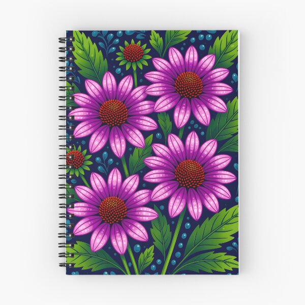 Item preview, Echinacea flowers covered in water droplets, backdrop of dark green leaves. designed and sold by Ponted.