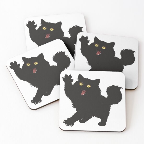 Item preview, Black Fluffy Long-Haired Kitten Fun Portrait designed and sold by PixelStudioBe.