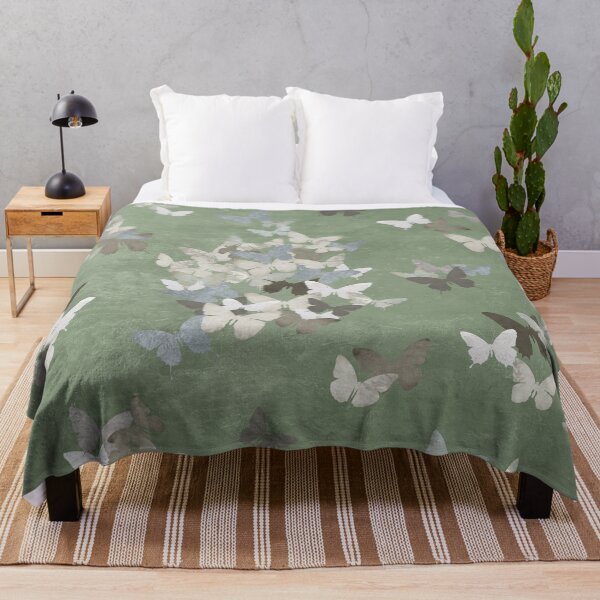 Item preview, Wabi-Sabi Butterflies on Sage Green Background – Calm Home Decor Design designed and sold by artstudionadja.