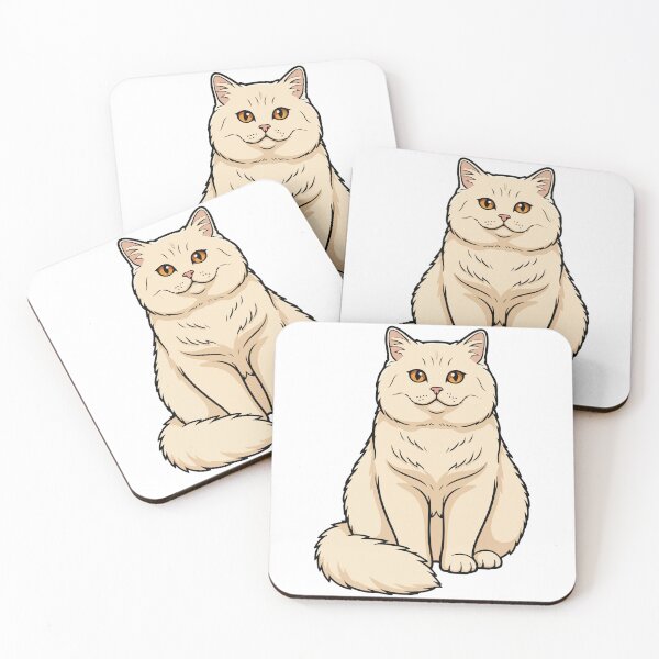 Item preview, Cream British Shorthair Cat, Round and Soft Portrait designed and sold by PixelStudioBe.