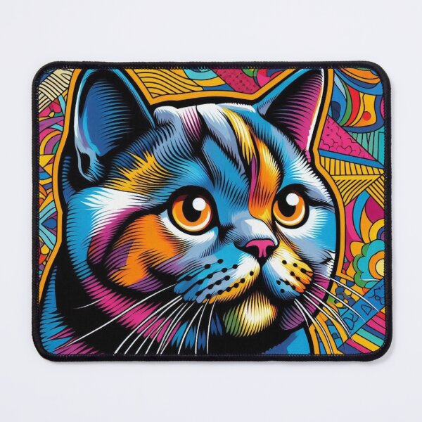Item preview, Pop Art Cat – Psychedelic Color Explosion designed and sold by Dogandesighn.