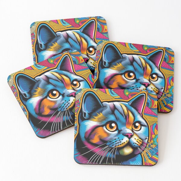 Item preview, Pop Art Cat – Psychedelic Color Explosion designed and sold by Dogandesighn.