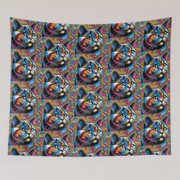 Item preview, Pop Art Cat – Psychedelic Color Explosion designed and sold by Dogandesighn.