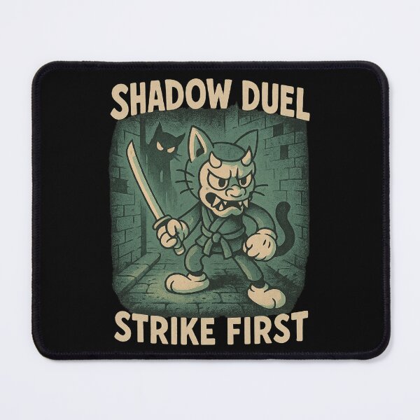 Item preview, Vintage Cartoon Samurai Cat Poster Shadow Duel designed and sold by SholoStudio.