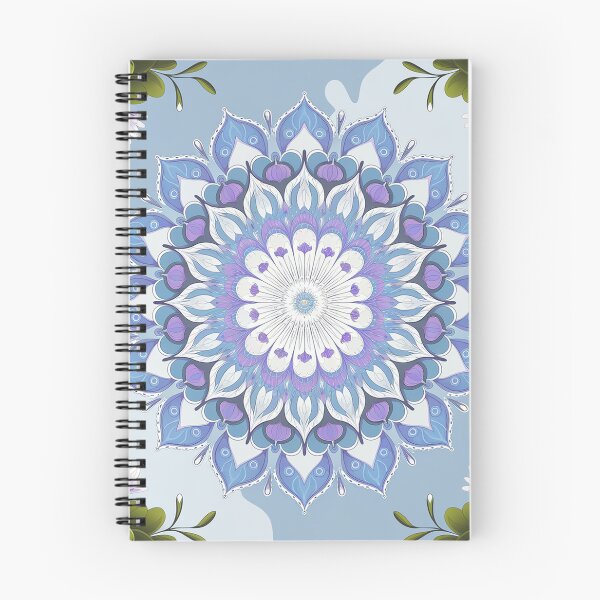 Item preview, mandala on a light blue background.  designed and sold by Lilashakti ⭐️ ⭐️ ⭐️ ⭐️ ⭐️.