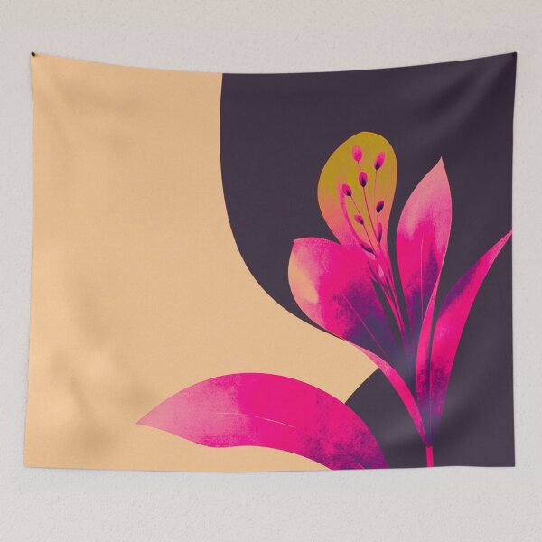 Item preview, Vibrant Pink Minimal Floral Art designed and sold by joycrysstudio.