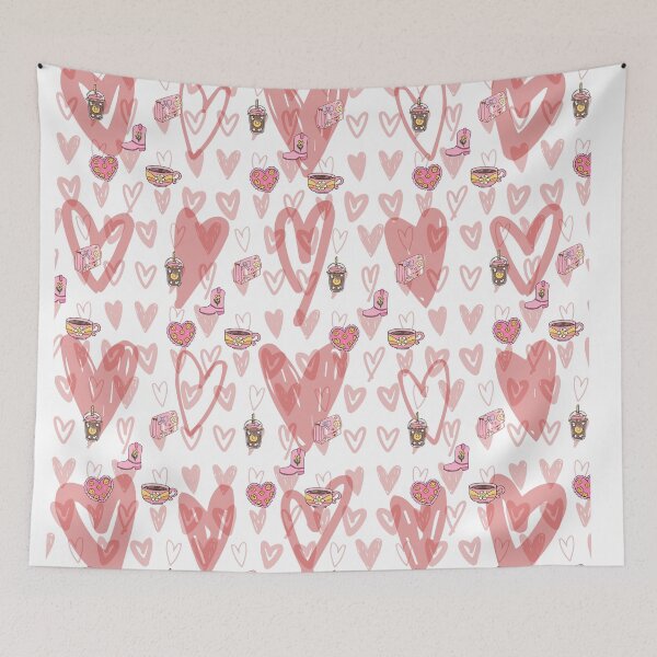 Item preview, Cute Kawaii Heart Pattern – Girly Aesthetic Love Doodle Print designed and sold by Vibe Candy studio..