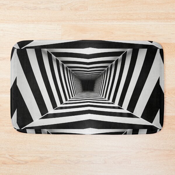 Item preview, Infinite Black and White Striped Geometric Tunnel Illusion designed and sold by pinkal.