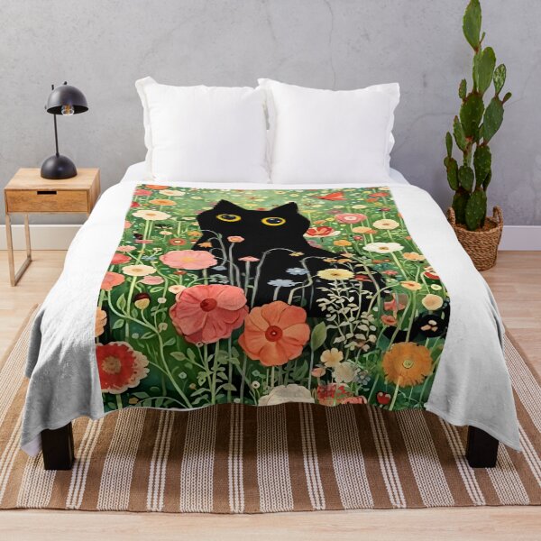 Item preview, Cute Cat in Spring Flower Garden designed and sold by PurrfectHome.