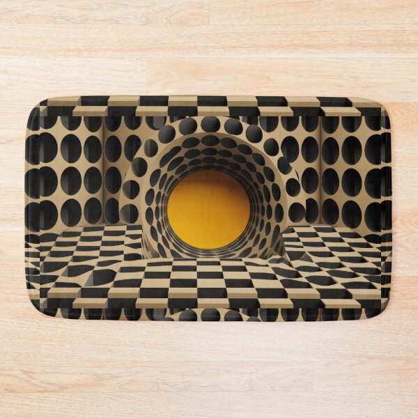Item preview, Retro Surrealist Geometric Hole and Checkerboard Illusion designed and sold by pinkal.