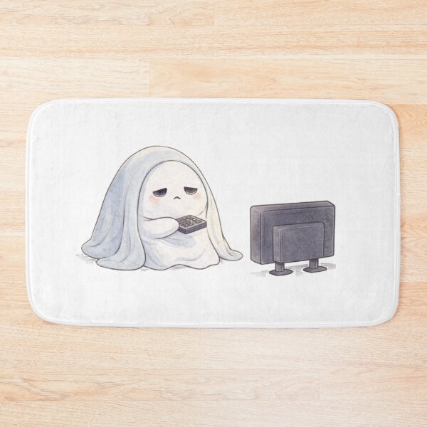 Item preview, Tired Ghost Watching TV | Cute Kawaii Aesthetic | Cozy Binge Mood Design designed and sold by The Mood Index.