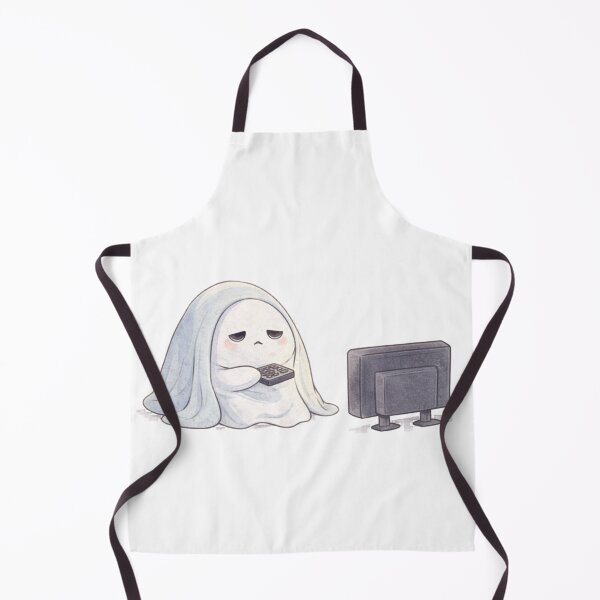 Item preview, Tired Ghost Watching TV | Cute Kawaii Aesthetic | Cozy Binge Mood Design designed and sold by The Mood Index.