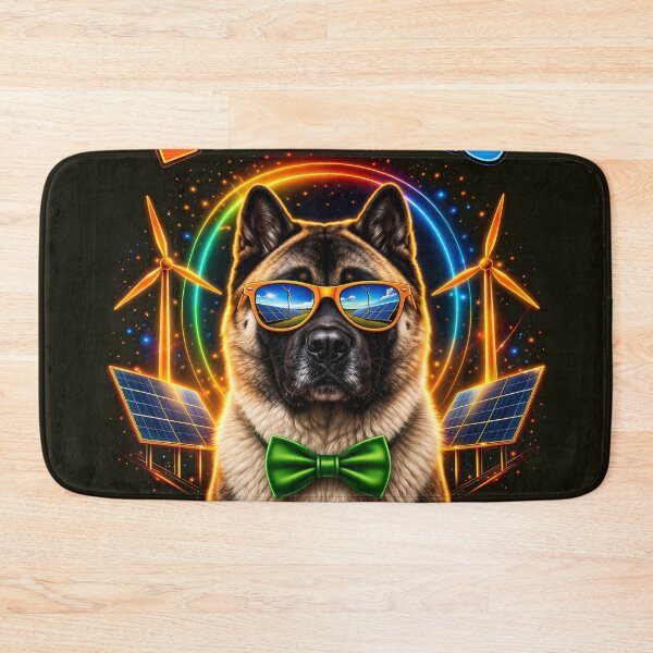 Item preview, American Akita Solar Punk – Eco Vibes Solar Paw-er Dog Print Design designed and sold by PixelsPaws.