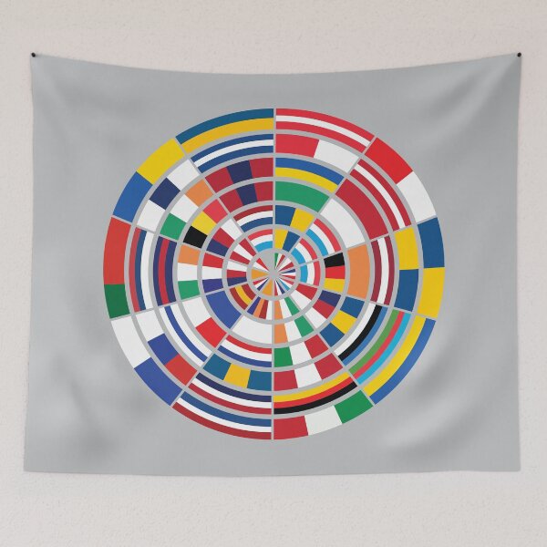Item preview, 70 Years of Eurovision Song Contest winners - Flag design, grey designed and sold by acediscovery.