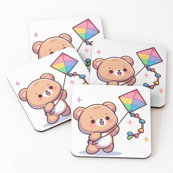 Item preview, Cute Bear Flying Kite Cartoon Kawaii Animal Illustration  designed and sold by carestazafeli.