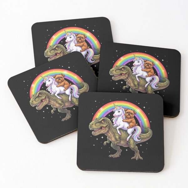 Item preview, Rainbow Brussels Griffon Unicorn T Rex Dinosaur Dog Lover designed and sold by DoodleTortle.