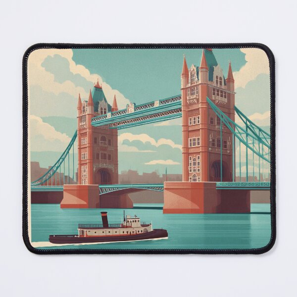 Item preview, London Tower Bridge Retro Travel Poster - Vintage England Thames Print designed and sold by BestVarieties.