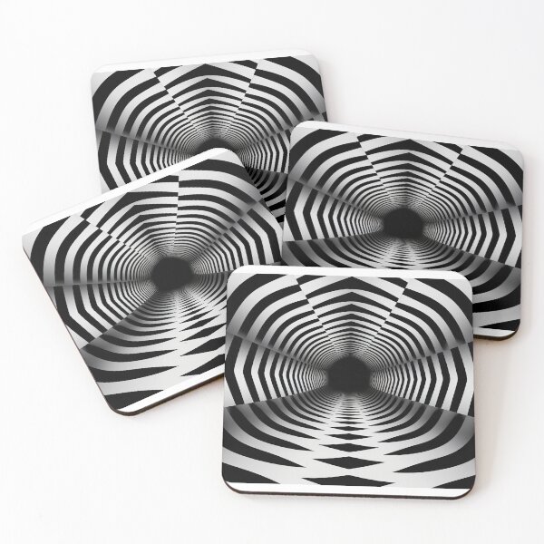 Item preview, Hexagonal Monochrome Chevron Vortex Optical Illusion designed and sold by pinkal.