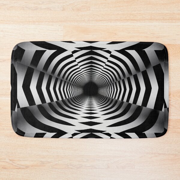 Item preview, Hexagonal Monochrome Chevron Vortex Optical Illusion designed and sold by pinkal.