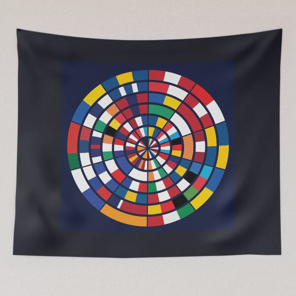 Item preview, 70 Years of Eurovision Song Contest winners - abstract flag design, dark blue designed and sold by acediscovery.
