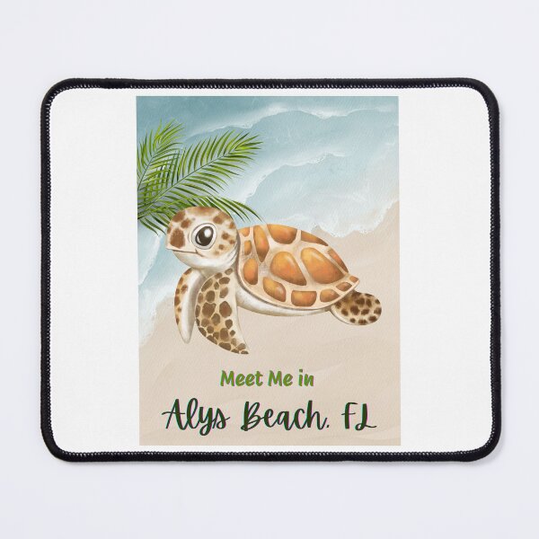 Item preview, Meet Me in Alys Beach, FL.  Cute Turtle Swimming in Alys Beach, FL.  Gift for a Emerald Coast Fan. designed and sold by ShrimpAndGrits.