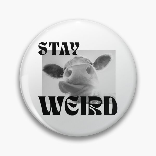 Item preview, stay weird cow // black and white retro aesthetic  designed and sold by zlivy.