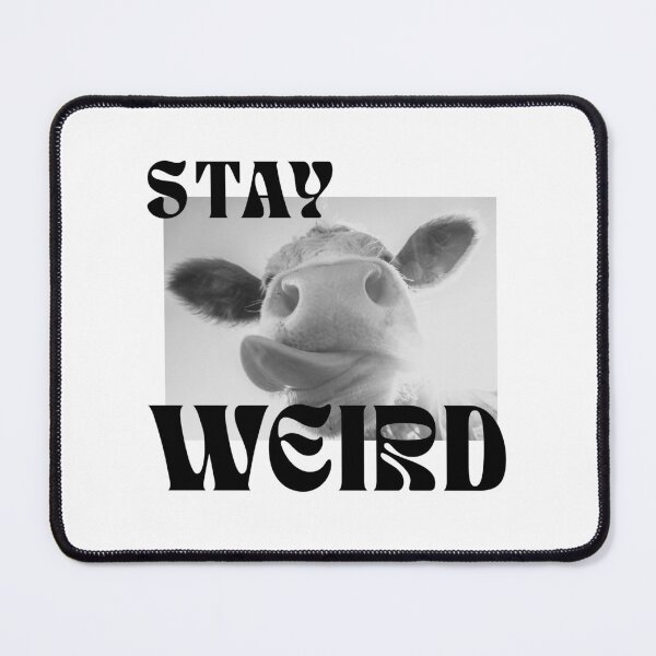 Item preview, stay weird cow // black and white retro aesthetic designed and sold by zlivy.