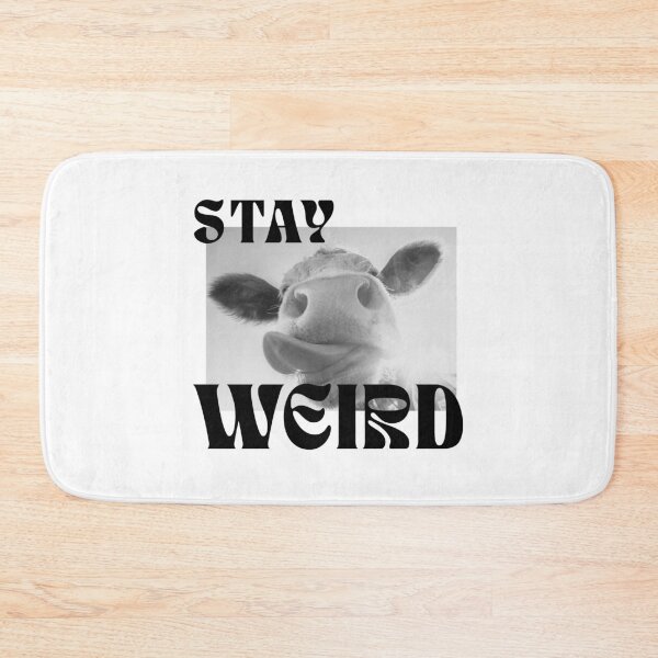 Item preview, stay weird cow // black and white retro aesthetic  designed and sold by zlivy.