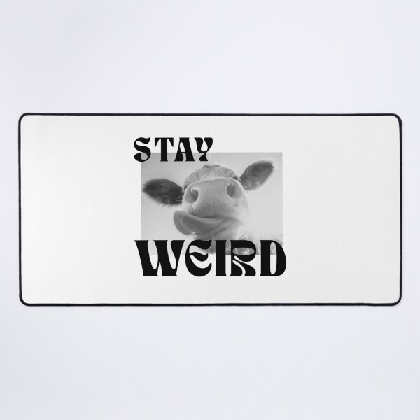 Item preview, stay weird cow // black and white retro aesthetic  designed and sold by zlivy.