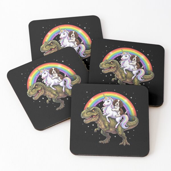 Item preview, Rainbow English Springer Spaniel Unicorn T Rex Dinosaur Dog Lover designed and sold by DoodleTortle.