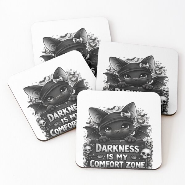 Item preview, Darkness Is My Comfort Zone Black and White Gothic Bat Minimal Aesthetic designed and sold by InkedRebel.