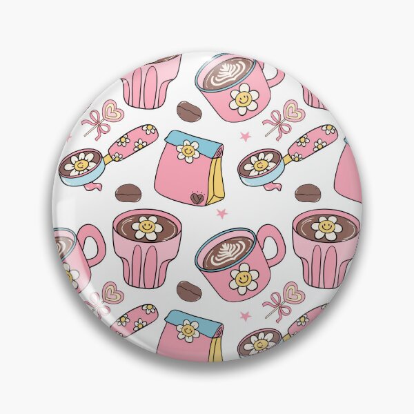 Item preview, Kawaii Coffee Lover Pattern – Cute Daisy Latte Aesthetic Design designed and sold by Vibe Candy studio..
