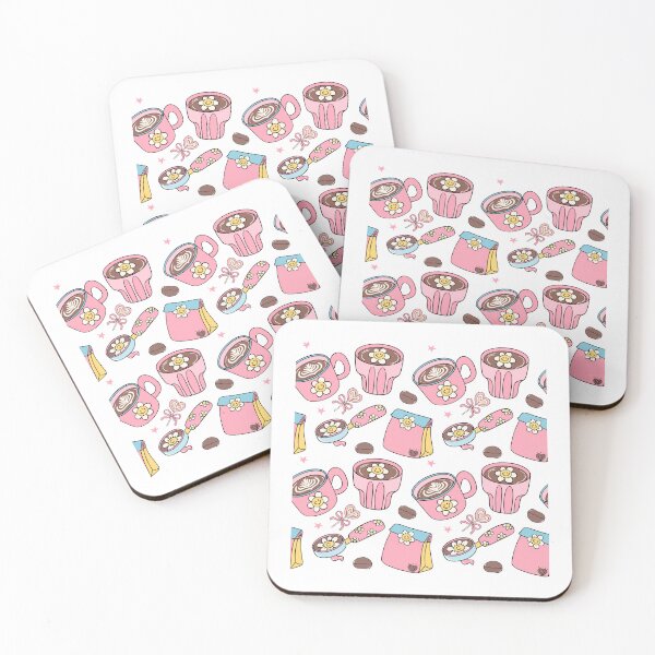 Item preview, Kawaii Coffee Lover Pattern – Cute Daisy Latte Aesthetic Design designed and sold by Vibe Candy studio..